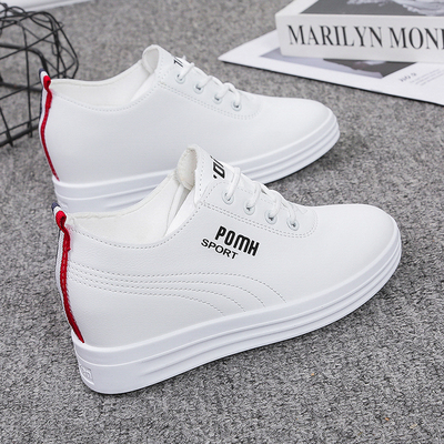 休闲鞋内增高运动春季小白鞋坡跟