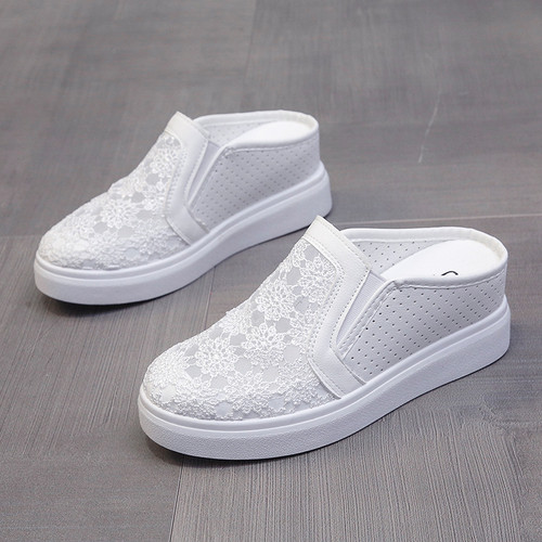 夏季新款镂空懒人厚底半拖鞋