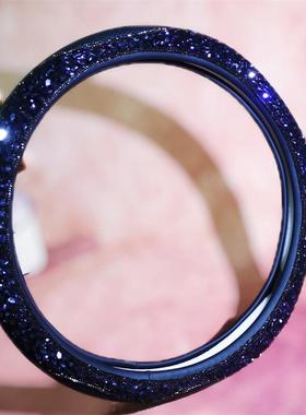 镶钻汽车方向盘套女士个性防滑水钻把套高档紫色奔驰宝马四季通用