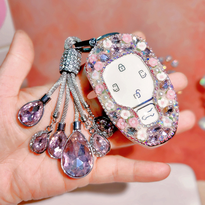 漂亮的纯手工制作镶钻汽车钥匙套