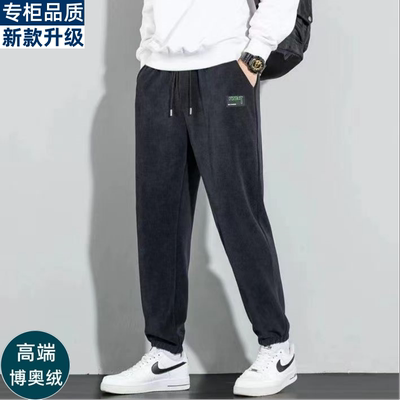 春秋男士束脚长裤竖条纹休闲裤