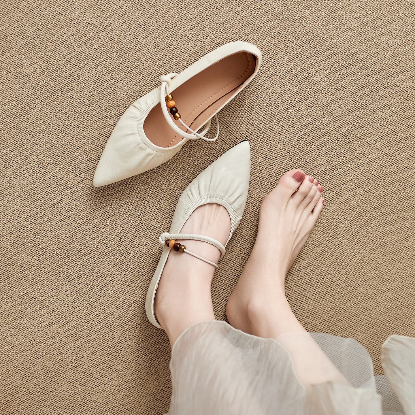 羊皮版2026新款法式尖头平底单鞋女一字带玛丽珍鞋气质软底奶奶鞋,女鞋,浅口单鞋,淘宝优惠券,粉丝福利购,淘宝优惠卷