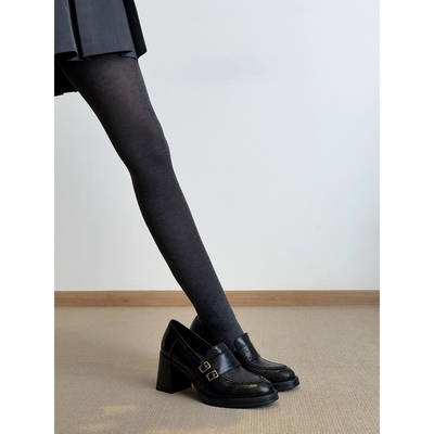 真皮巨好看高跟小皮鞋女2025秋冬