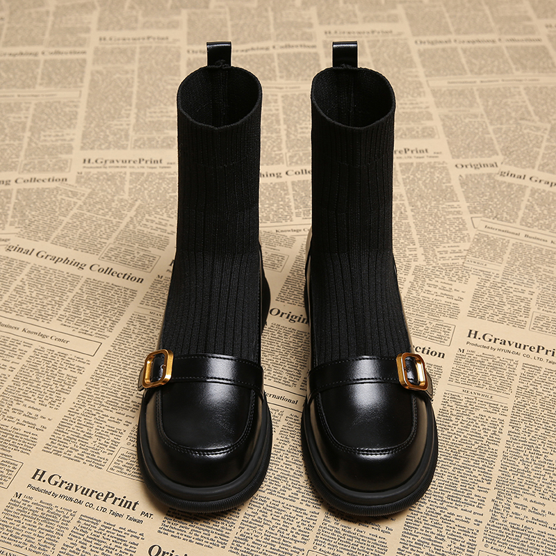 2025新款春秋马丁靴弹力瘦瘦靴