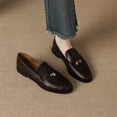 真皮法式复古乐福鞋女款2025秋