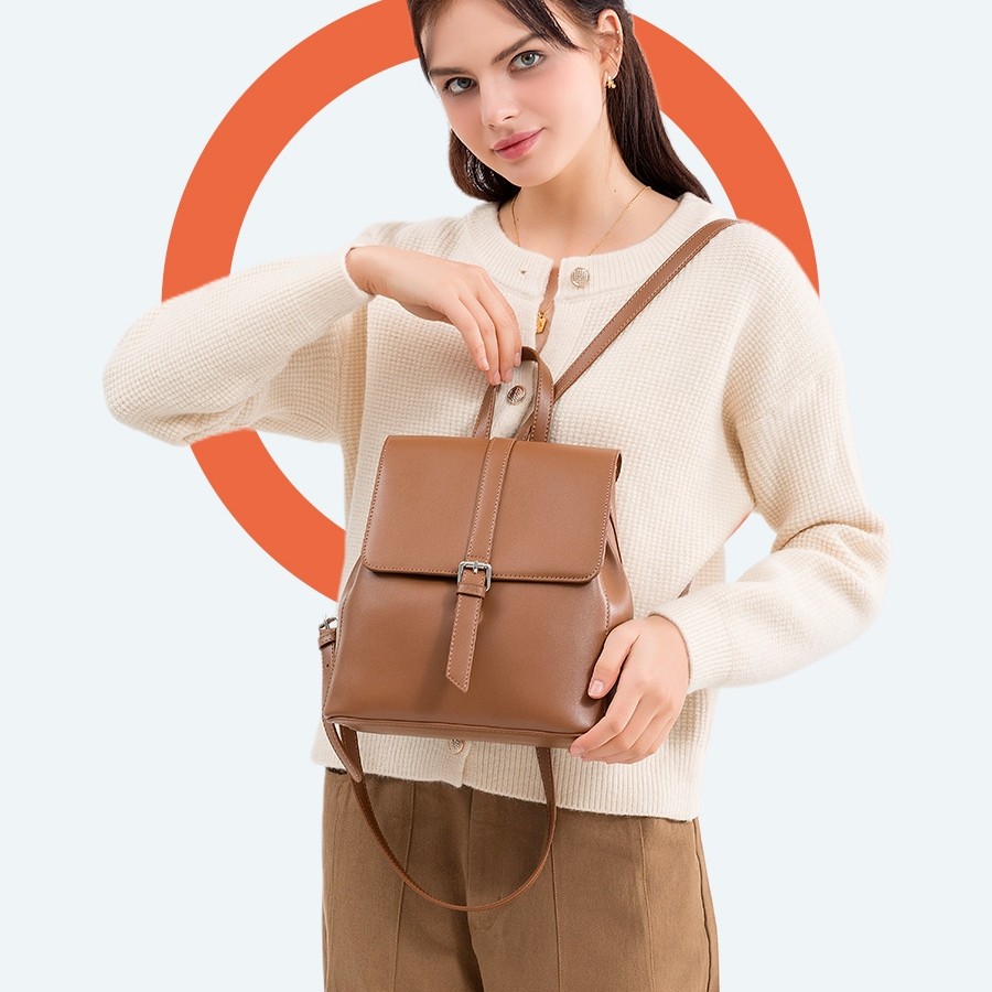 双肩包女2025新款时尚真皮软皮牛皮大容量高级感休闲女士背包书包