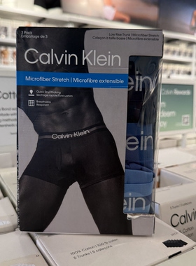 YANYAN美国代购Calvin Klein/CK 男士纯棉舒适平角螺纹内裤5条装