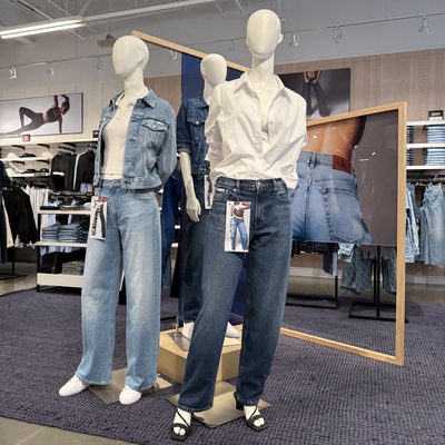 YANYAN美国代购Calvin Klein/CK 90S Loose 女士复古直筒牛仔裤