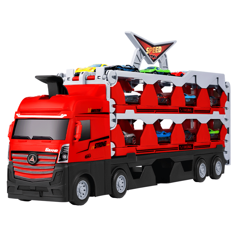 儿童合金集装箱大卡车玩具男孩工程拖拉运输大号货柜半挂小汽车模