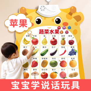 宝宝学说话玩具水果蔬菜神器训练开口0到1岁幼儿益智有声挂图早教