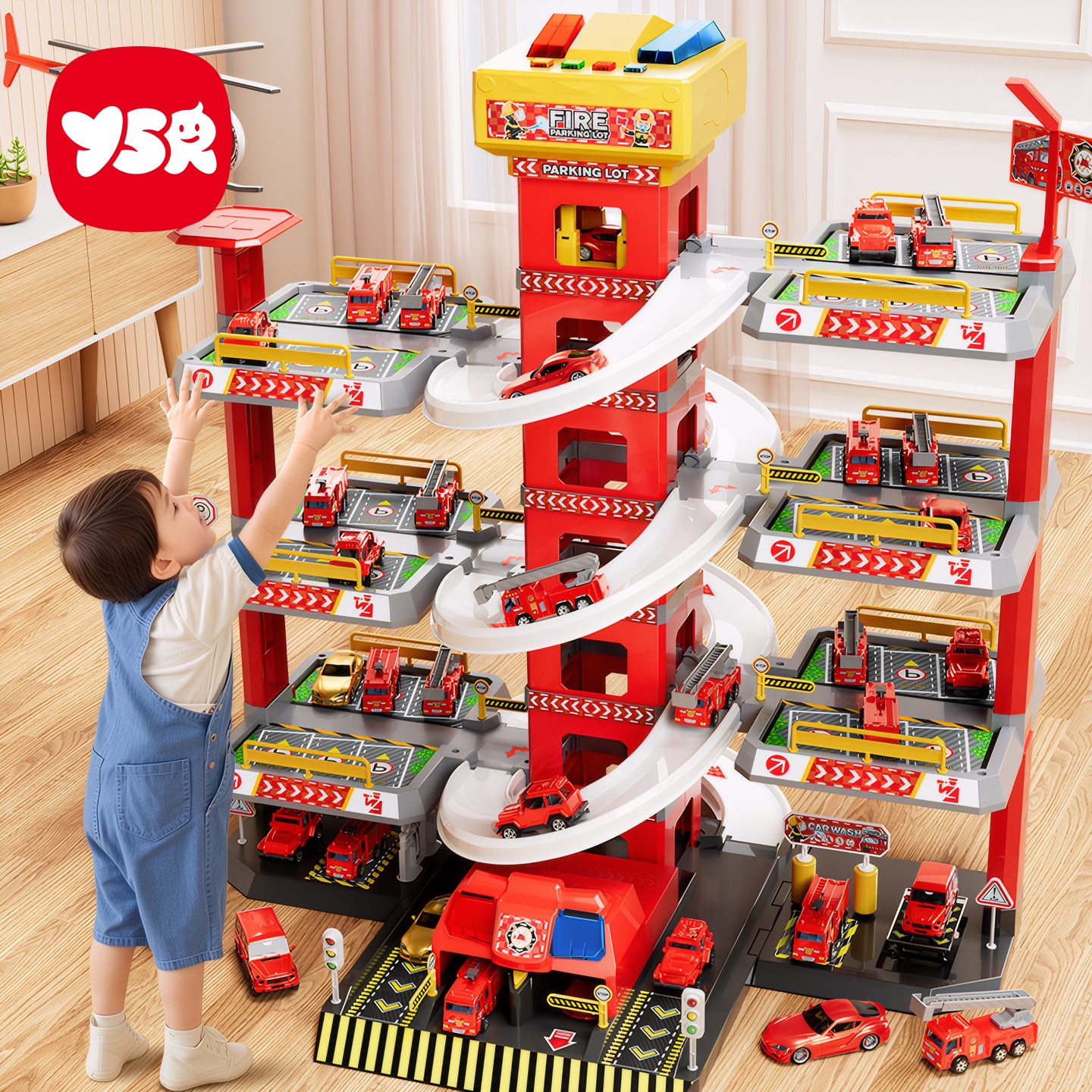 工程轨道车滑行小火车停车场汽车闯关大冒险3岁4玩具男孩益智儿童