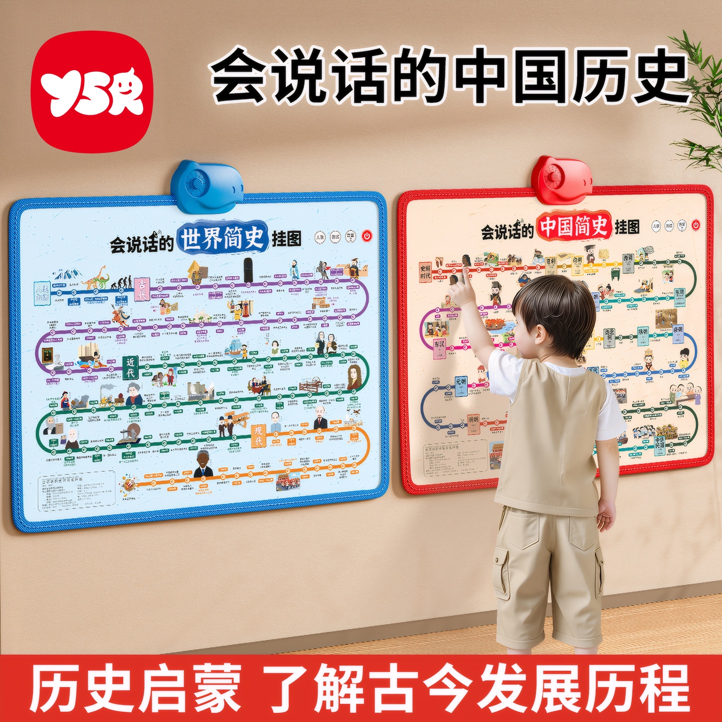 幼儿认知会说话的历史挂图