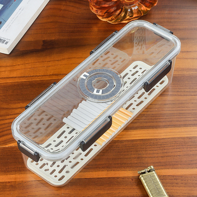 塑料密封烟盒大容量可装400支粗烟盒 计时防潮保湿带盖密封收纳盒