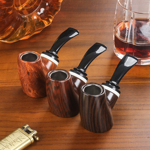 胶木平底空腔斗个性旱烟袋斗可拆卸易清理便携男士烟袋烟丝斗锅子