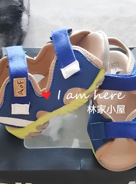 韩版阿路和如alfonso小狗儿童鞋男女童宝宝夏款蓝色魔术贴凉鞋子