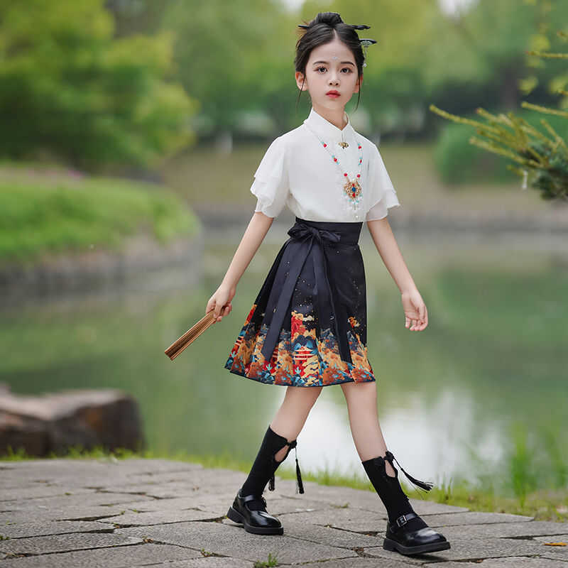 儿童汉服2024新款马面裙套装汉服