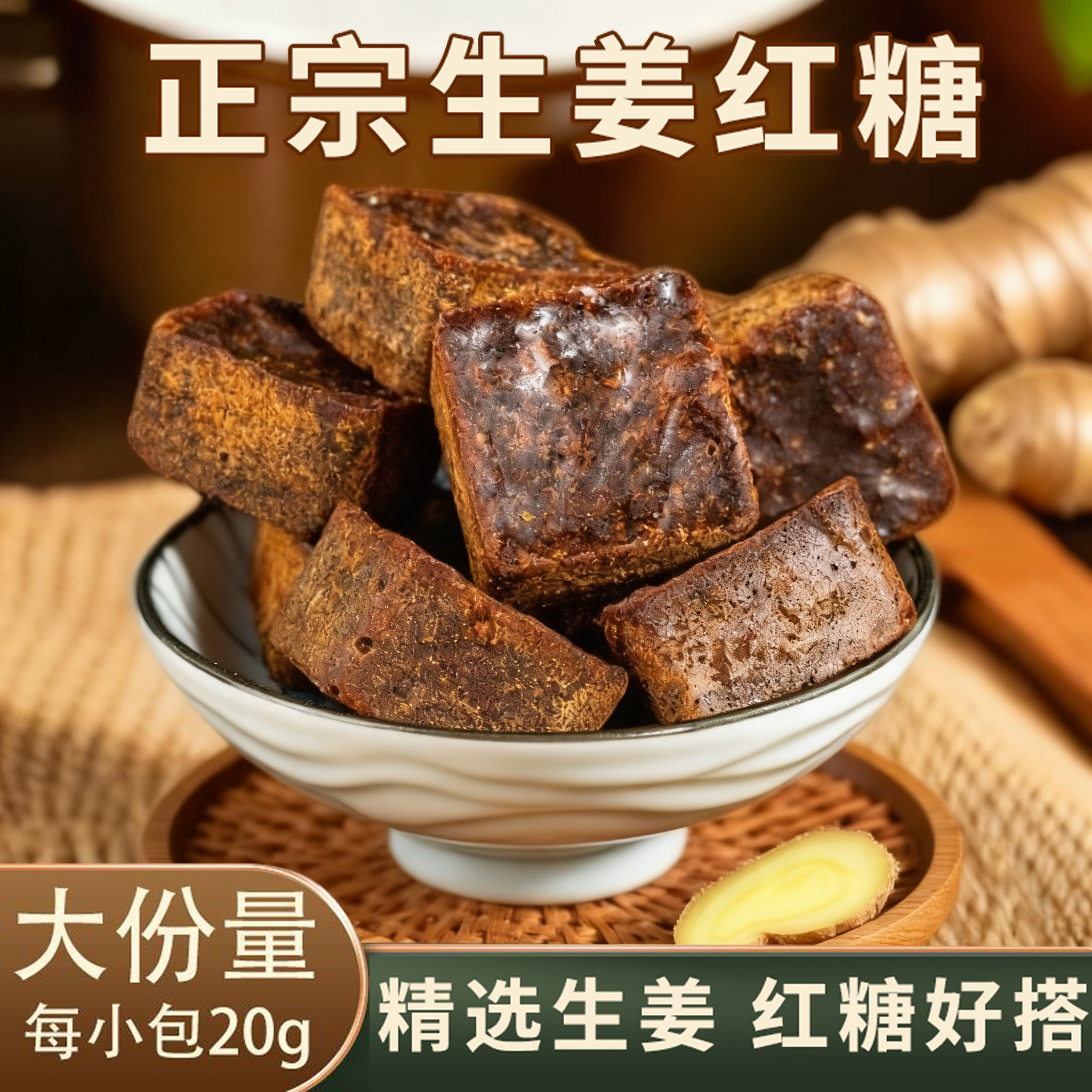 红糖姜茶广西姜糖生姜红糖姜母红糖姨妈月子黑糖姜茶生姜独立包装