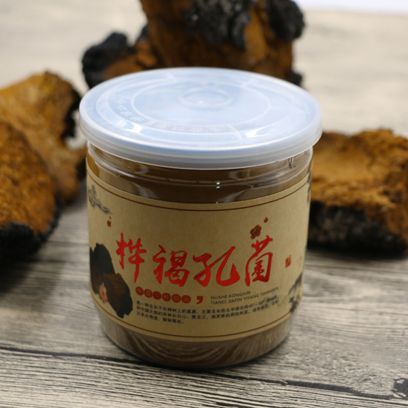 长白山野生白桦茸粉 桦褐孔菌粉 桦树茸粉 精细研磨粉 125g/罐