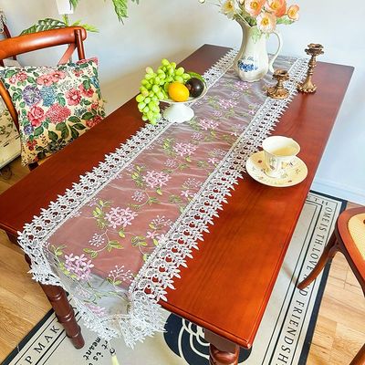 2025新款桌布轻奢高级感茶几餐桌圆桌电视柜桌布蕾丝透明方桌桌布