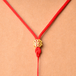 玉绳手工编织黄金饰品项链绳水晶佛牌吊坠挂脖挂绳可调节配件红绳