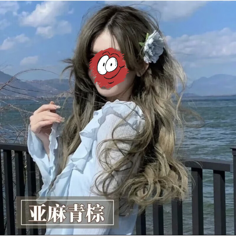 亚麻青棕染发剂膏自己在家染遮白发显白学生免漂易上色植物不伤发