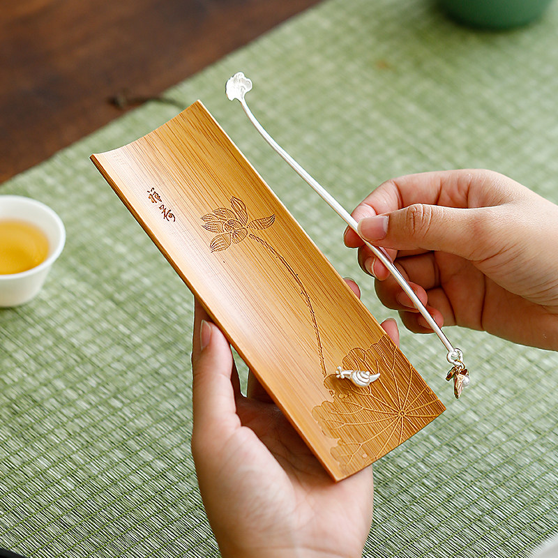 竹制茶则茶拨创意茶道茶艺零配件高颜值小提溜茶匙茶勺国风小茶赏