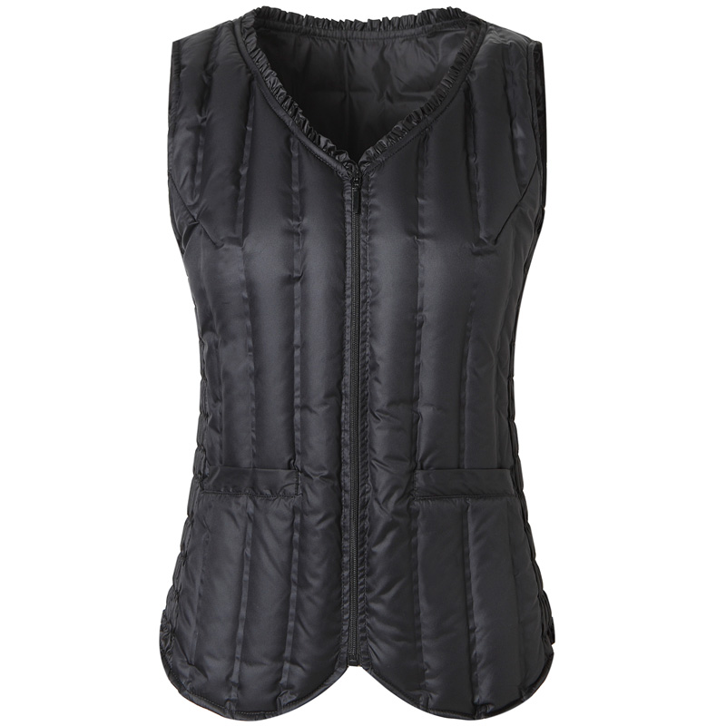 白鸭绒马甲修身保暖打底羽绒背心