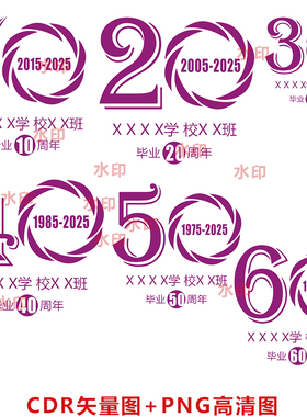 B177周年庆10周年20年30年40年50年60年同学聚会CDR矢量图PNG高清