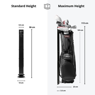 高尔夫球包展示架球袋收纳架挂墙省空间可伸缩承重50KG金属高品质