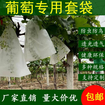 葡萄套袋防鸟防虫防水专用无纺布水果袋苦瓜丝瓜套袋现货厂家批发