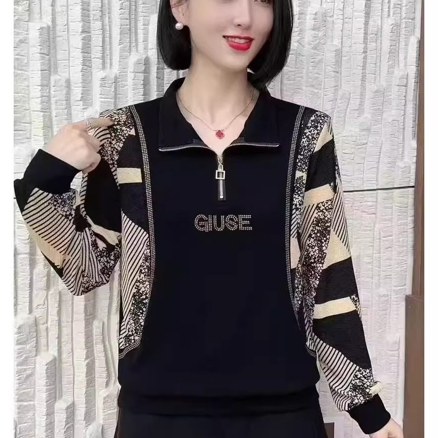 秋季新款时尚洋气长袖T恤