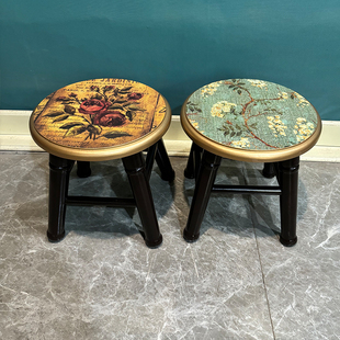 北欧小凳子家用客厅茶几实木耐用结实矮板凳门口换鞋圆凳儿童椅子