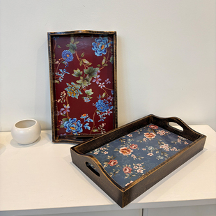 复古怀旧木质果盘客厅茶几家用零食摆放盘水果盘收纳盒干果盘托盘