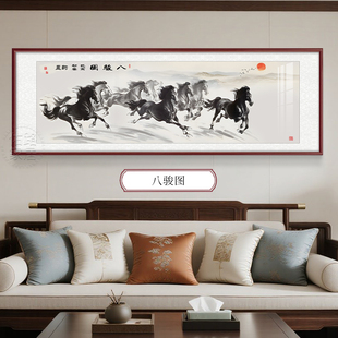办公室八骏图马年装饰画马到成功挂画万马奔腾俊马装饰画玄关墙画