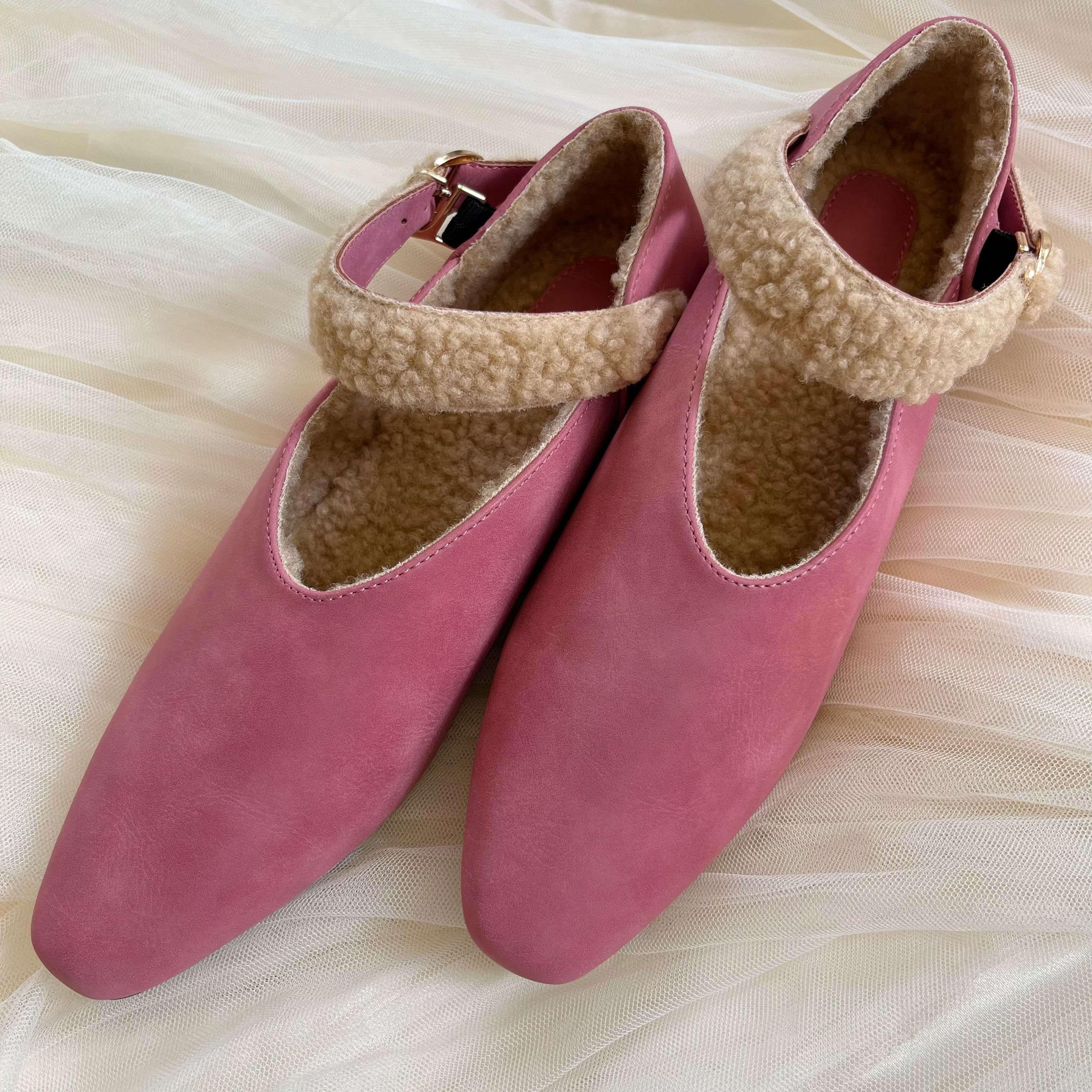 蔷薇粉复古玛丽珍鞋女平底浅口毛毛一字扣晚晚风显瘦森系单鞋女鞋,女鞋,浅口单鞋,淘宝优惠券,粉丝福利购,淘宝优惠卷