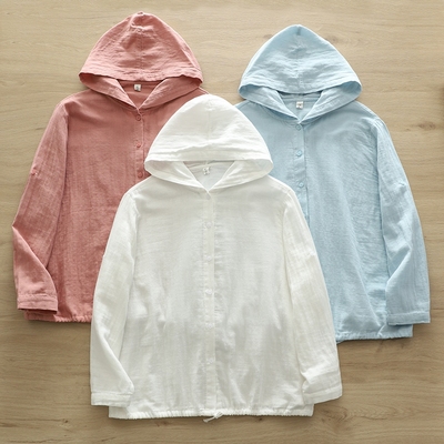 小清新全棉双层棉纱防晒衣女夏季