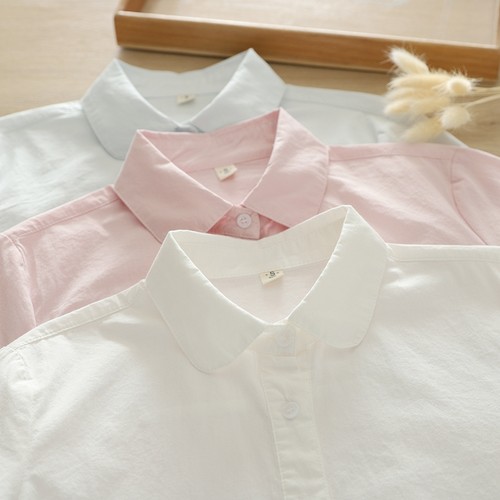 文艺小清新宽松全棉衬衣女长袖秋