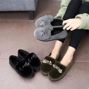 冬天女毛毛鞋懒人鞋