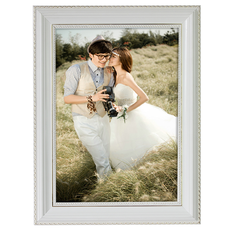 欧式白色照片相框挂墙24寸定做