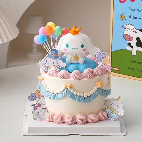 发光云朵灯玉桂狗蛋糕装饰摆件大耳狗库洛米儿童生日甜品装扮插件