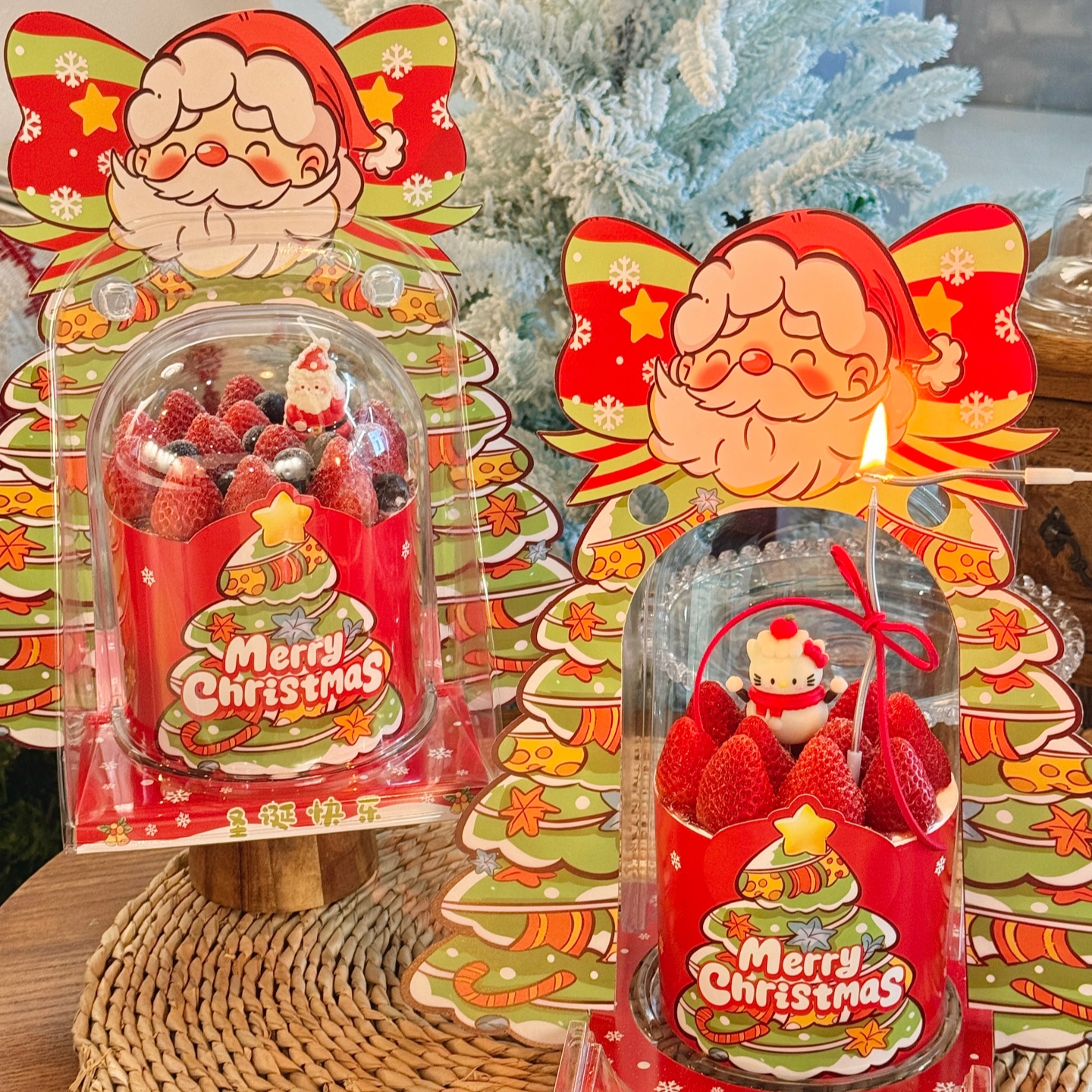 圣诞节2026圣诞老人圣诞雪人甜品装饰插件围边蛋糕盒蛋糕甜品摆件