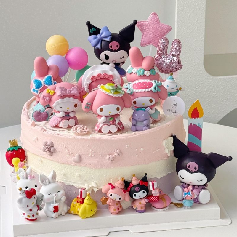 网红美乐蒂蛋糕装饰卡通库洛米玉桂狗女孩生日烘焙装扮甜品配件