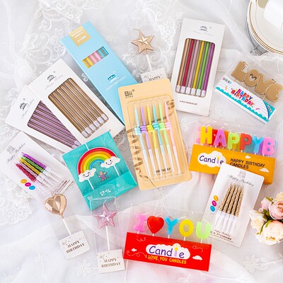 花彩虹HBD生日甜品台蜡烛