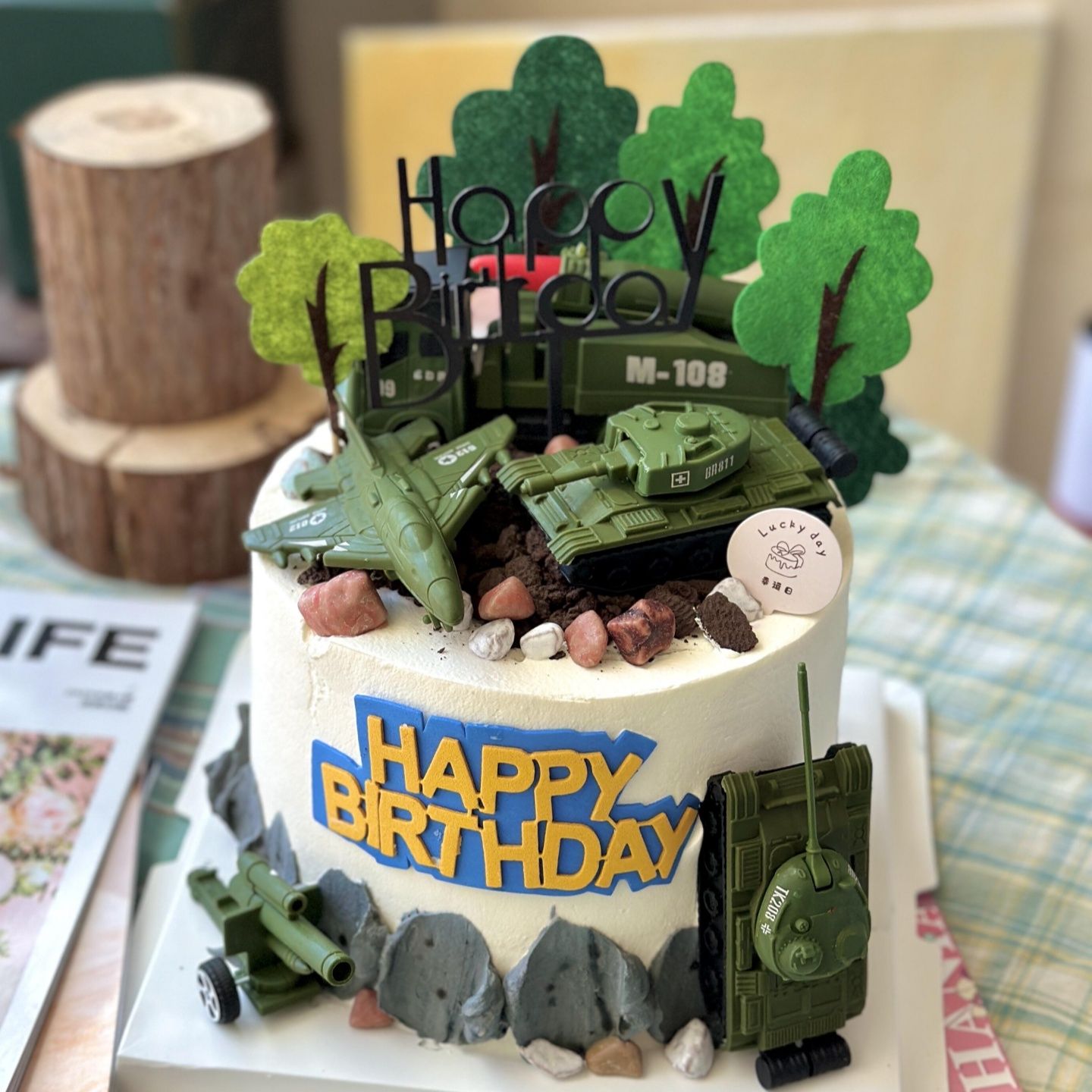 军事主题蛋糕装饰导弹车坦克战机男孩男生生日甜品烘焙装扮摆件