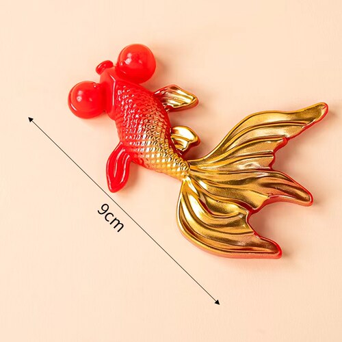 网红爷爷奶奶祝寿锦鲤蛋糕装饰中国风塑料金鱼鲤鱼烘焙甜品台插件