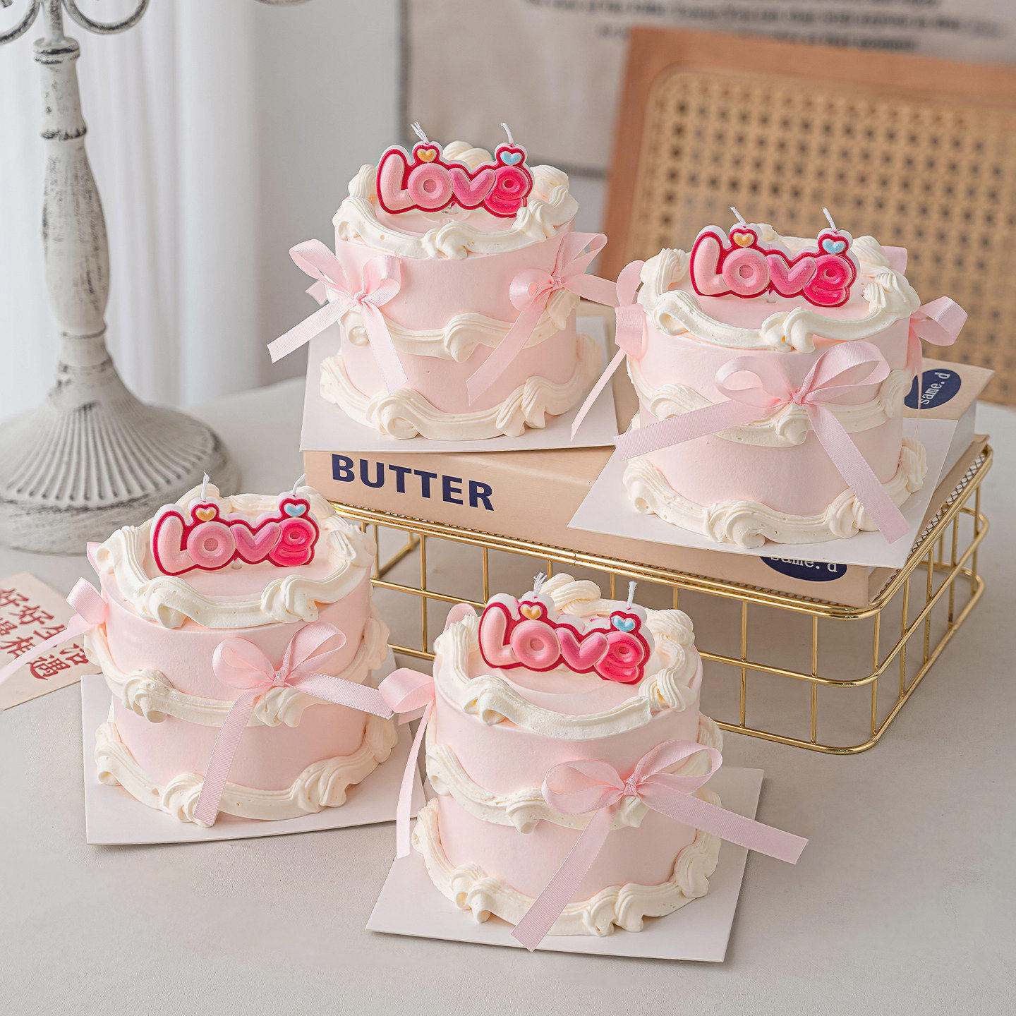 214情人节粉色love蜡烛蛋糕装饰插件情侣表白蝴蝶结丝带甜品装饰,节庆用品/礼品,节日装扮用品,淘宝优惠券,粉丝福利购,淘宝优惠卷