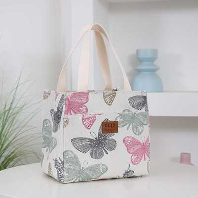 大容量可爱上班族帆布手拎饭兜