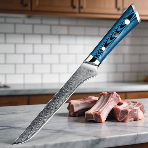 大马士革钢锋利屠宰分割剔骨刀