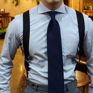 背带夹绅士西裤 夹吊带后背式 吊裤 男式 背带 带侧夹款 英伦复古枪套式