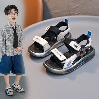 男童凉鞋2024夏季新款时尚韩版儿童鞋子中大童小男孩真皮沙滩鞋潮